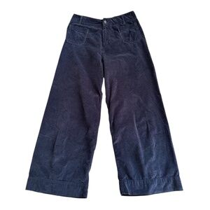 Berenice Paris Navy Blue Corduroy Wide Leg Trouser Pants Women's Size 6/8
